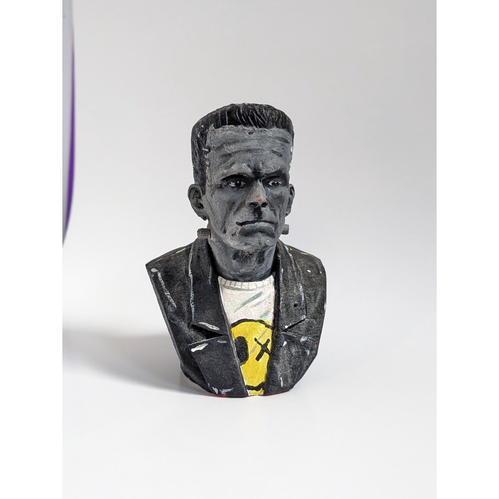 Frankenstein Monster Bust Punk Grunge Alt Rock Horror Statue 3D Print Halloween - Picture 8 of 10